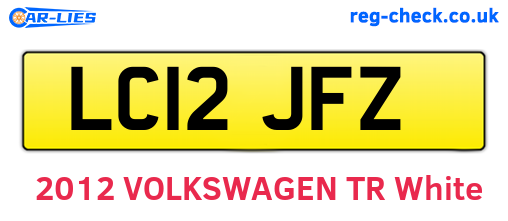 LC12JFZ are the vehicle registration plates.