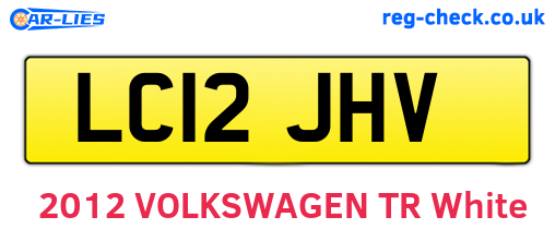 LC12JHV are the vehicle registration plates.