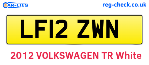 LF12ZWN are the vehicle registration plates.