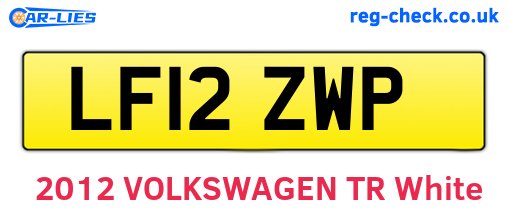 LF12ZWP are the vehicle registration plates.