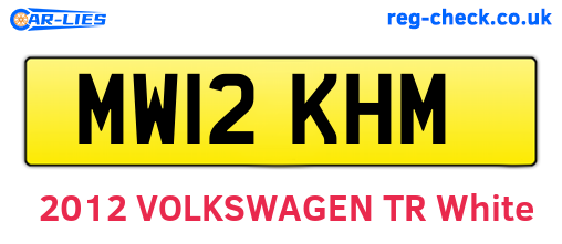 MW12KHM are the vehicle registration plates.