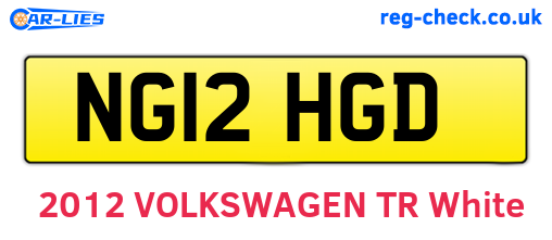 NG12HGD are the vehicle registration plates.