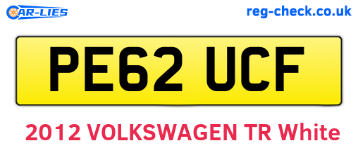 PE62UCF are the vehicle registration plates.