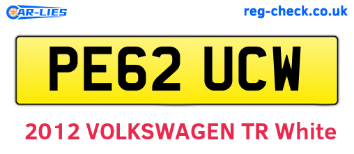 PE62UCW are the vehicle registration plates.