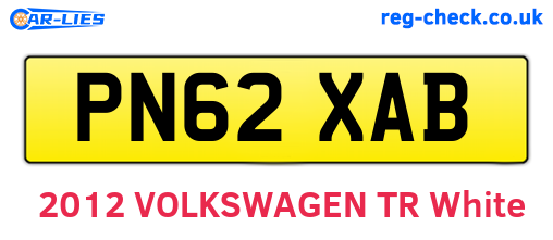 PN62XAB are the vehicle registration plates.