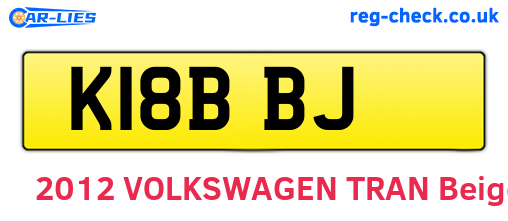 K18BBJ are the vehicle registration plates.
