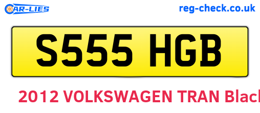 S555HGB are the vehicle registration plates.