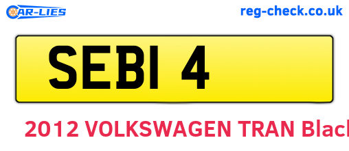 SEB14 are the vehicle registration plates.