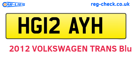 HG12AYH are the vehicle registration plates.