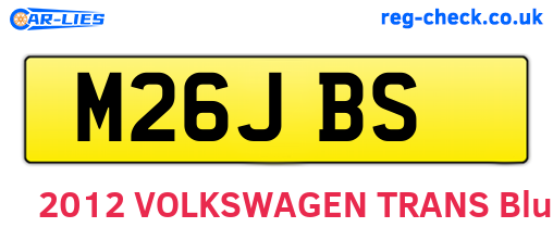 M26JBS are the vehicle registration plates.