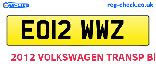 EO12WWZ are the vehicle registration plates.