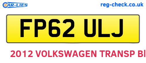 FP62ULJ are the vehicle registration plates.