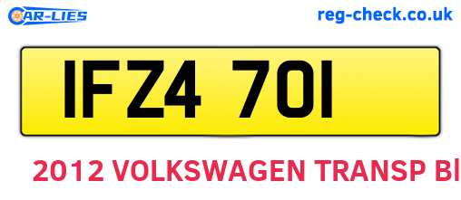 IFZ4701 are the vehicle registration plates.