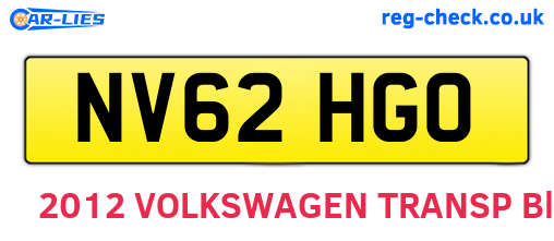 NV62HGO are the vehicle registration plates.