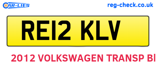 RE12KLV are the vehicle registration plates.