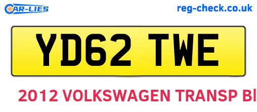 YD62TWE are the vehicle registration plates.