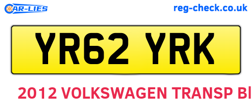 YR62YRK are the vehicle registration plates.
