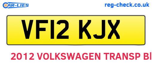 VF12KJX are the vehicle registration plates.