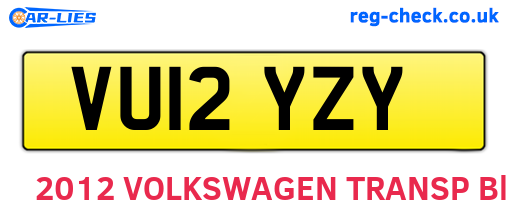 VU12YZY are the vehicle registration plates.