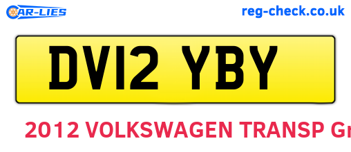 DV12YBY are the vehicle registration plates.