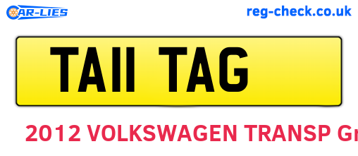 TA11TAG are the vehicle registration plates.