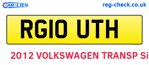 RG10UTH are the vehicle registration plates.