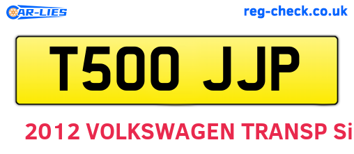 T500JJP are the vehicle registration plates.