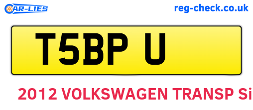 T5BPU are the vehicle registration plates.