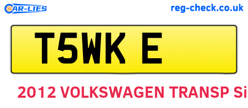 T5WKE are the vehicle registration plates.