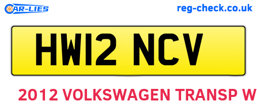 HW12NCV are the vehicle registration plates.
