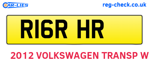 R16RHR are the vehicle registration plates.