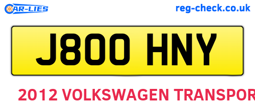 J800HNY are the vehicle registration plates.