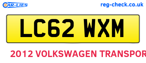 LC62WXM are the vehicle registration plates.