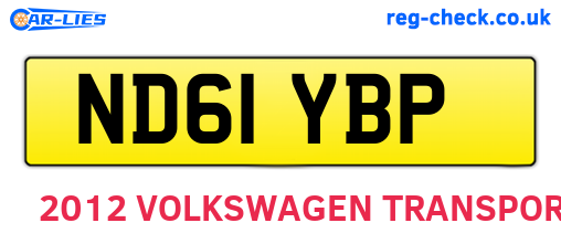 ND61YBP are the vehicle registration plates.