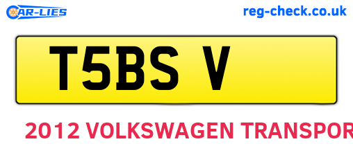 T5BSV are the vehicle registration plates.