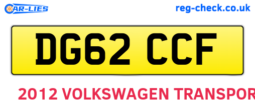 DG62CCF are the vehicle registration plates.