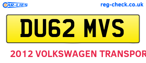 DU62MVS are the vehicle registration plates.