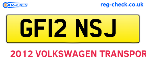GF12NSJ are the vehicle registration plates.
