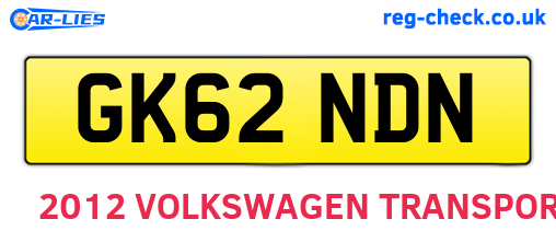 GK62NDN are the vehicle registration plates.