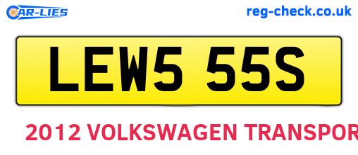 LEW555S are the vehicle registration plates.