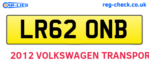LR62ONB are the vehicle registration plates.