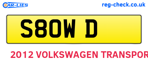 S8OWD are the vehicle registration plates.