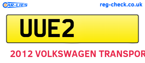 UUE2 are the vehicle registration plates.
