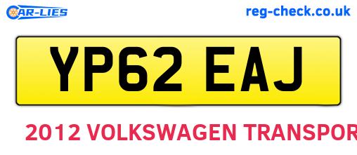 YP62EAJ are the vehicle registration plates.