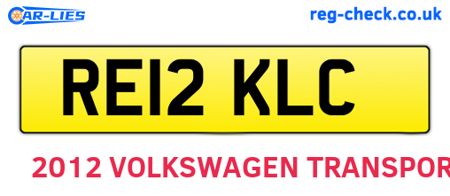 RE12KLC are the vehicle registration plates.