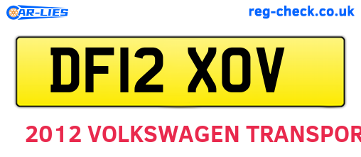 DF12XOV are the vehicle registration plates.