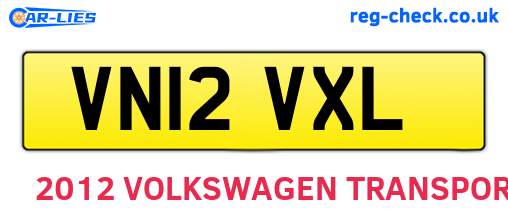 VN12VXL are the vehicle registration plates.