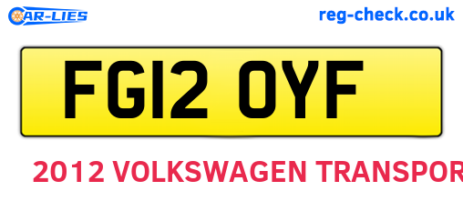 FG12OYF are the vehicle registration plates.
