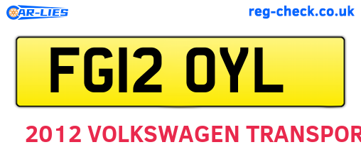 FG12OYL are the vehicle registration plates.