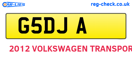 G5DJA are the vehicle registration plates.
